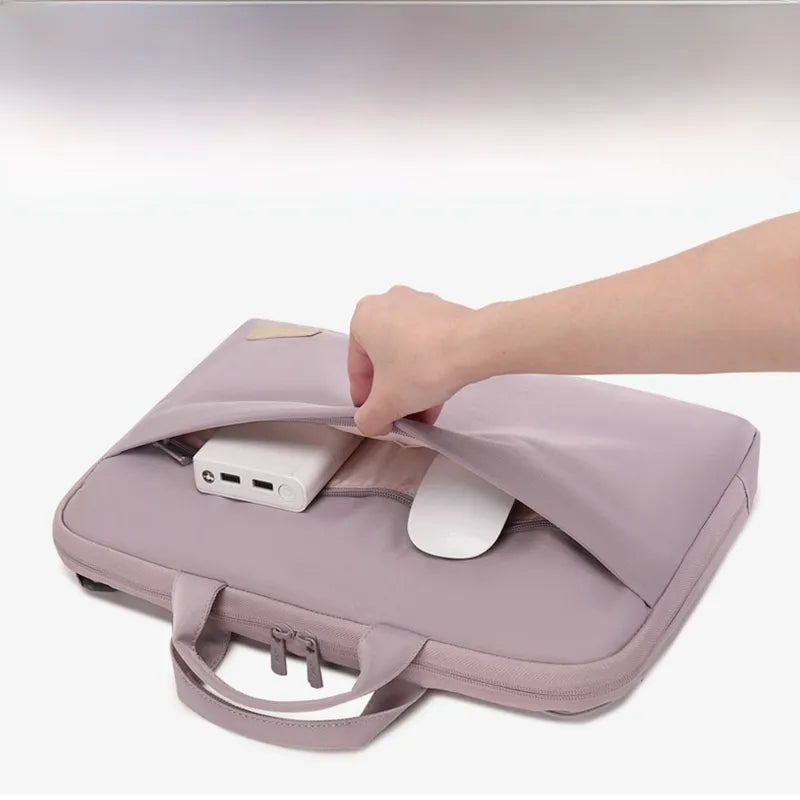 Unisex Solid Color Waterproof Nylon Laptop Shoulder Bag with Single Shoulder Strap, Ideal for Spring