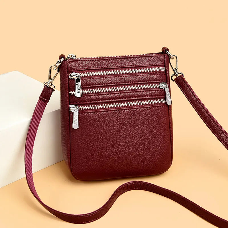 Women’s Square Artificial Leather Phone Wallet with Sewing Thread Detail, Single Shoulder Strap, Perfect for Spring