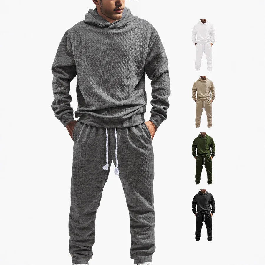 Loose Long Sleeve Hoodie Sweatshirt Set For Men Casual Spring Autumn European American Style Big Size Embroidery Sportswear